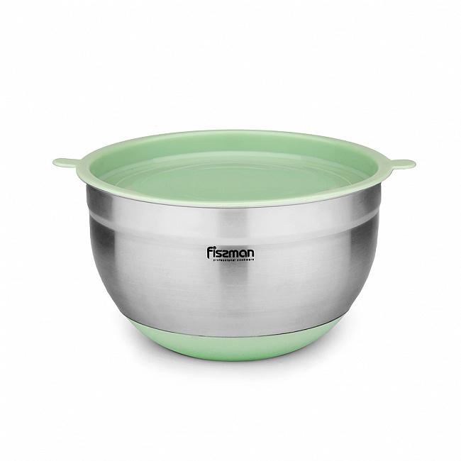

Миска Fissman с силиконовой подставкой и крышкой 20 см/3 л