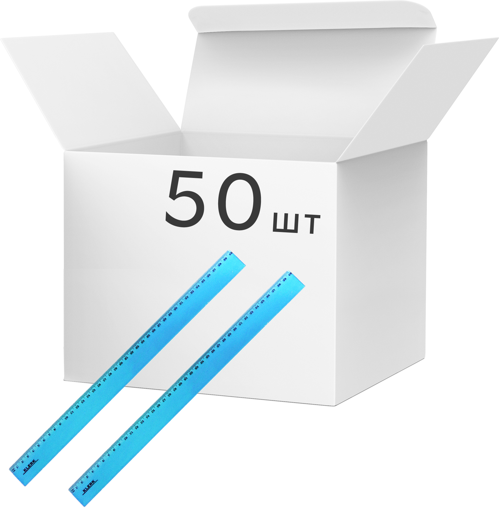 

Набор линеек KLERK пластиковых 40 см Голубых 50 шт (Я45154_KL0540_50)