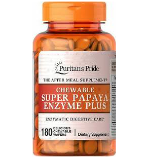 

Натуральная добавка Puritan's Pride Chewable Super Papaya Enzyme Plus 180 таблеток (074312109829)