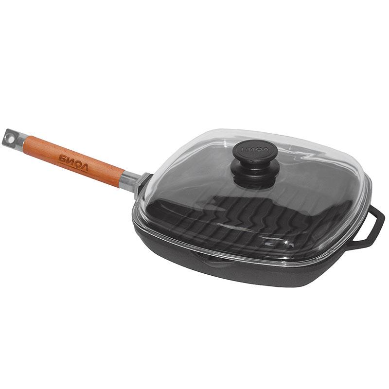 

Сковорода-гриль Биол с крышкой и съемной ручкой 28 см