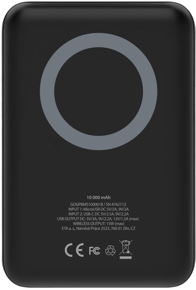 фото Зовнішній акумулятор (павербанк) Gogen PBMS100001B 10000mAh Black