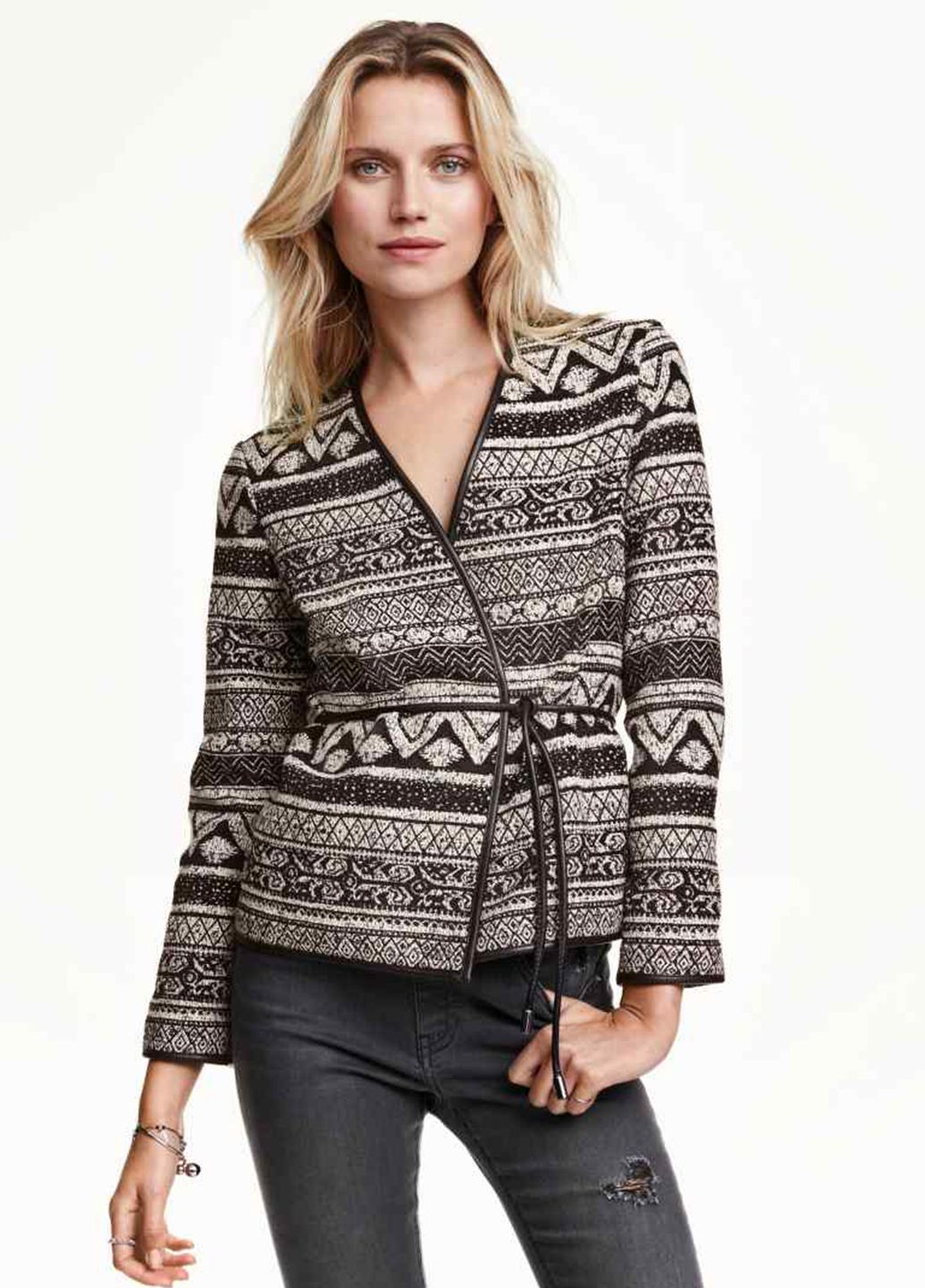 

Кардиган H&M 3453122RP12 42 Черный с серым