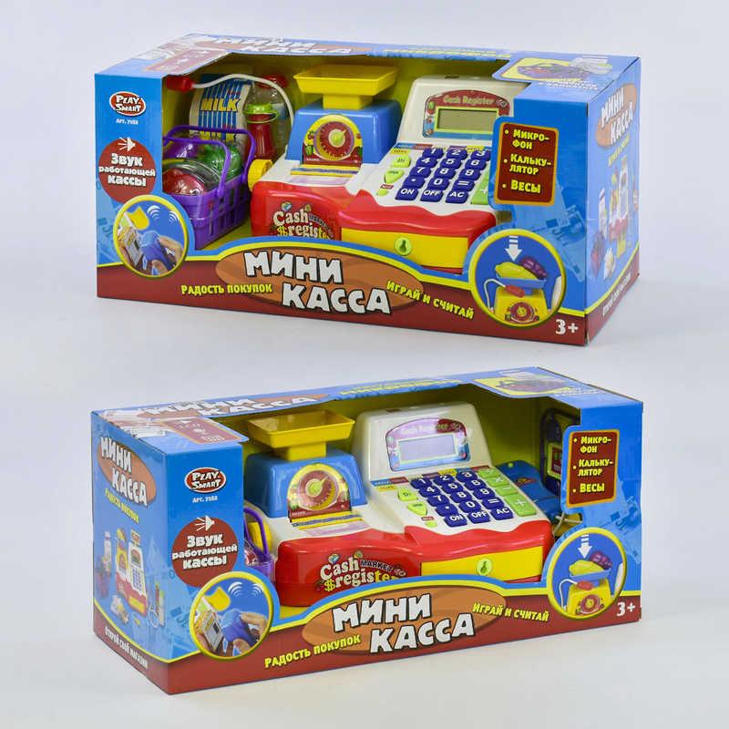 

Кассовый аппарат "Мини-касса" 7162 (12/2) звук, микрофон, весы, калькулятор, продукты, в коробке