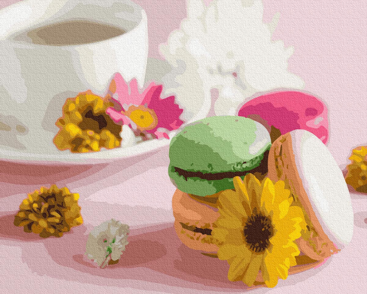 

Набор для творчества Картина по номерам Цветочные макаруны