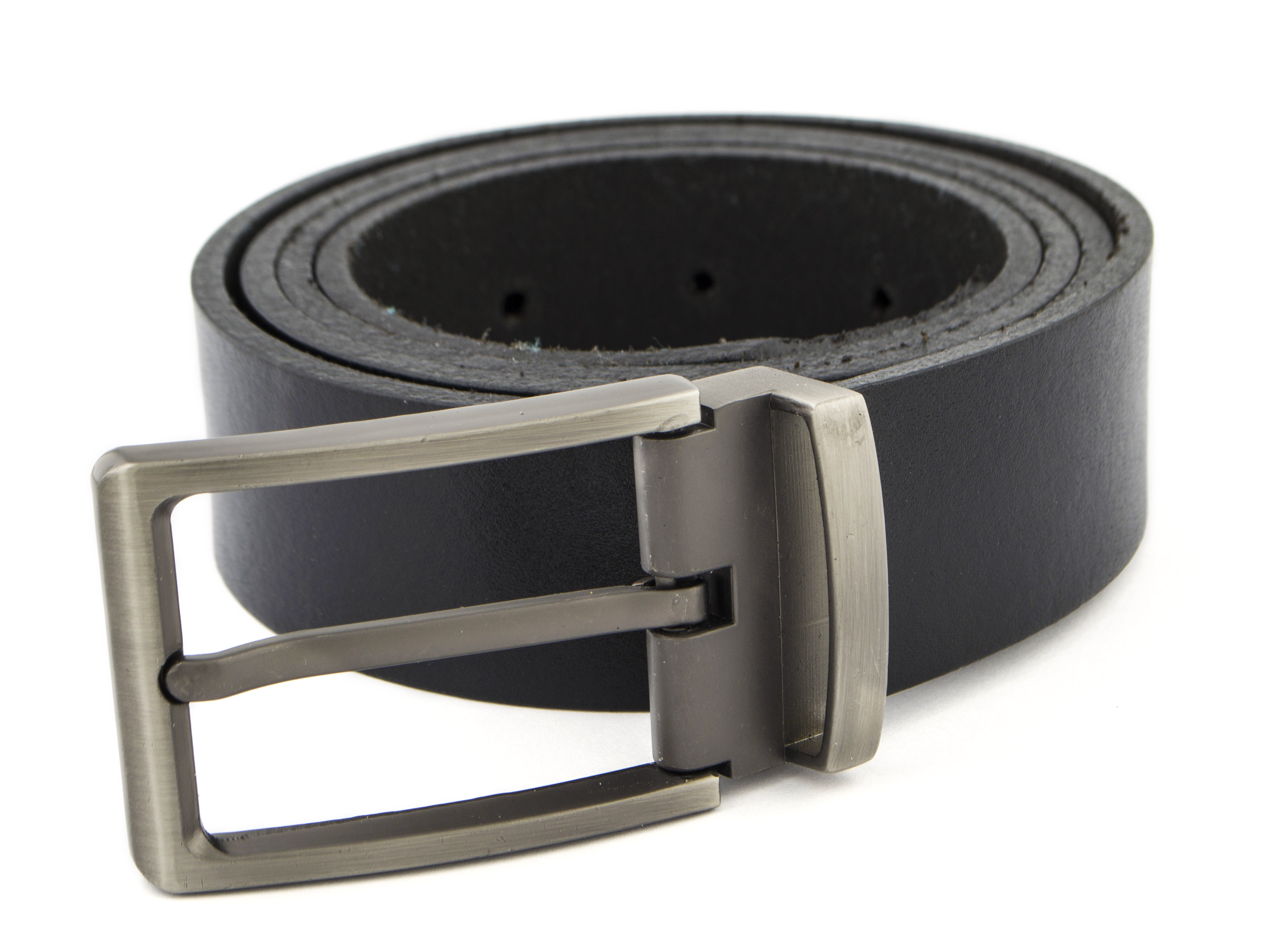 

Мужской кожаный ремень Real Leather 3.5 см для брюк черный 110-130 см