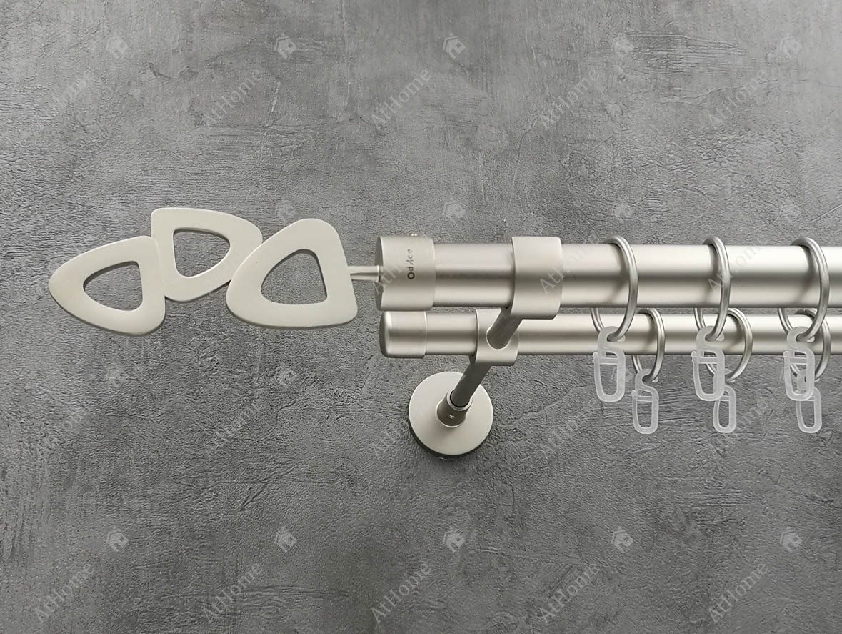 

Карниз Quadrum Лилет 160 см двойной модерн Сатин 25/19 мм гладкая (кольца с крючками)