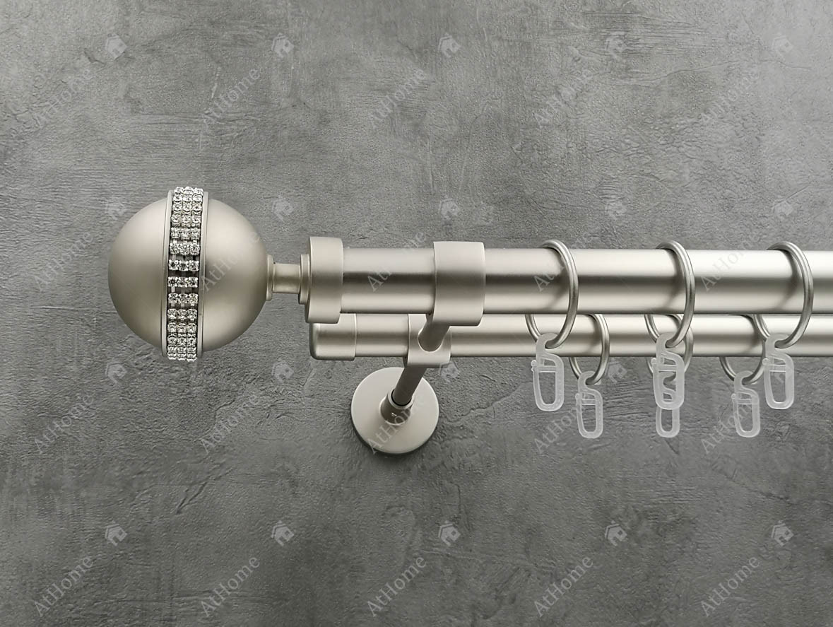 

Карниз Quadrum Авея 200 см двойной модерн Сатин 25/19 мм гладкая (кольца с крючками)