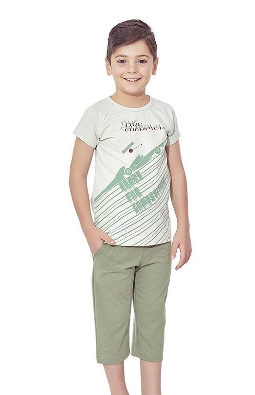

Детская пижама для мальчика Baykar Турция домашний костюм с машиной хлопок и эластан р 6 116 - 122 см зеленый 9610-240