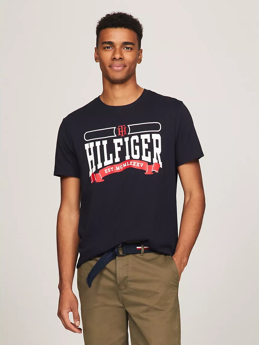 Акція на Футболка бавовняна довга чоловіча Tommy Hilfiger 413987091 M Синя від Rozetka