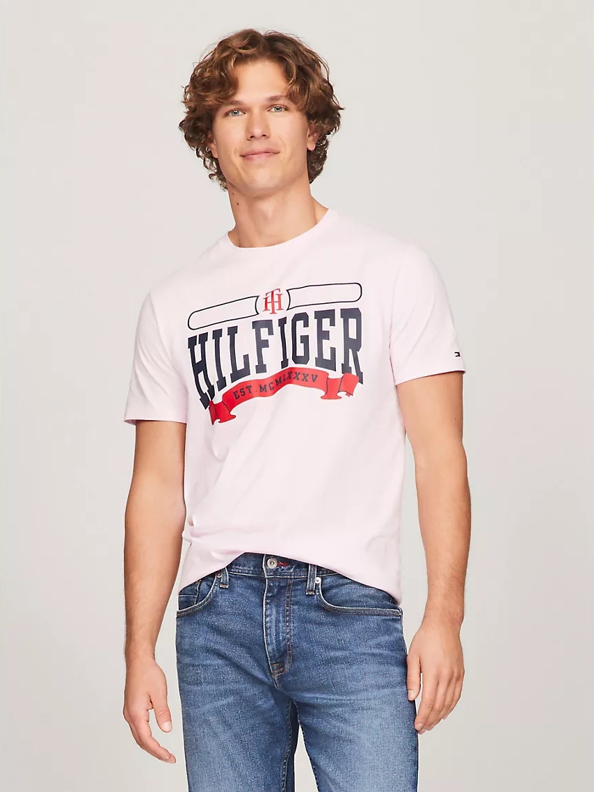 Акція на Футболка бавовняна довга чоловіча Tommy Hilfiger 777981868 XXL Рожева від Rozetka