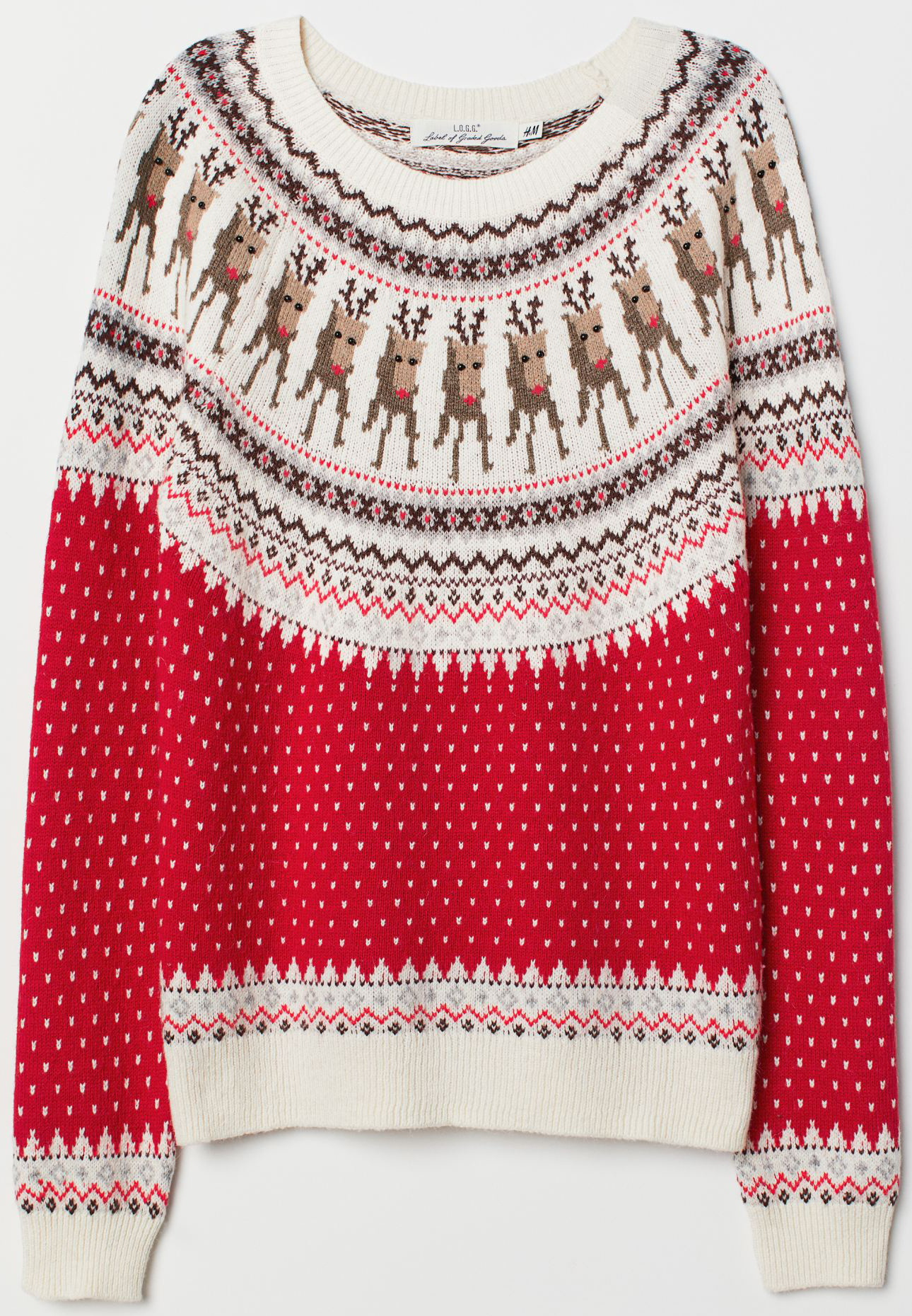 

Джемпер H&M 060657795 S Красный с белым