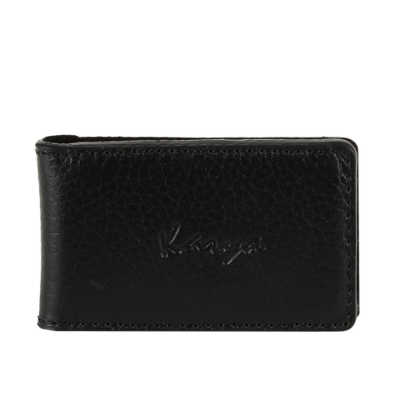 

Зажим Karya 106-45 кожаный черный для денег