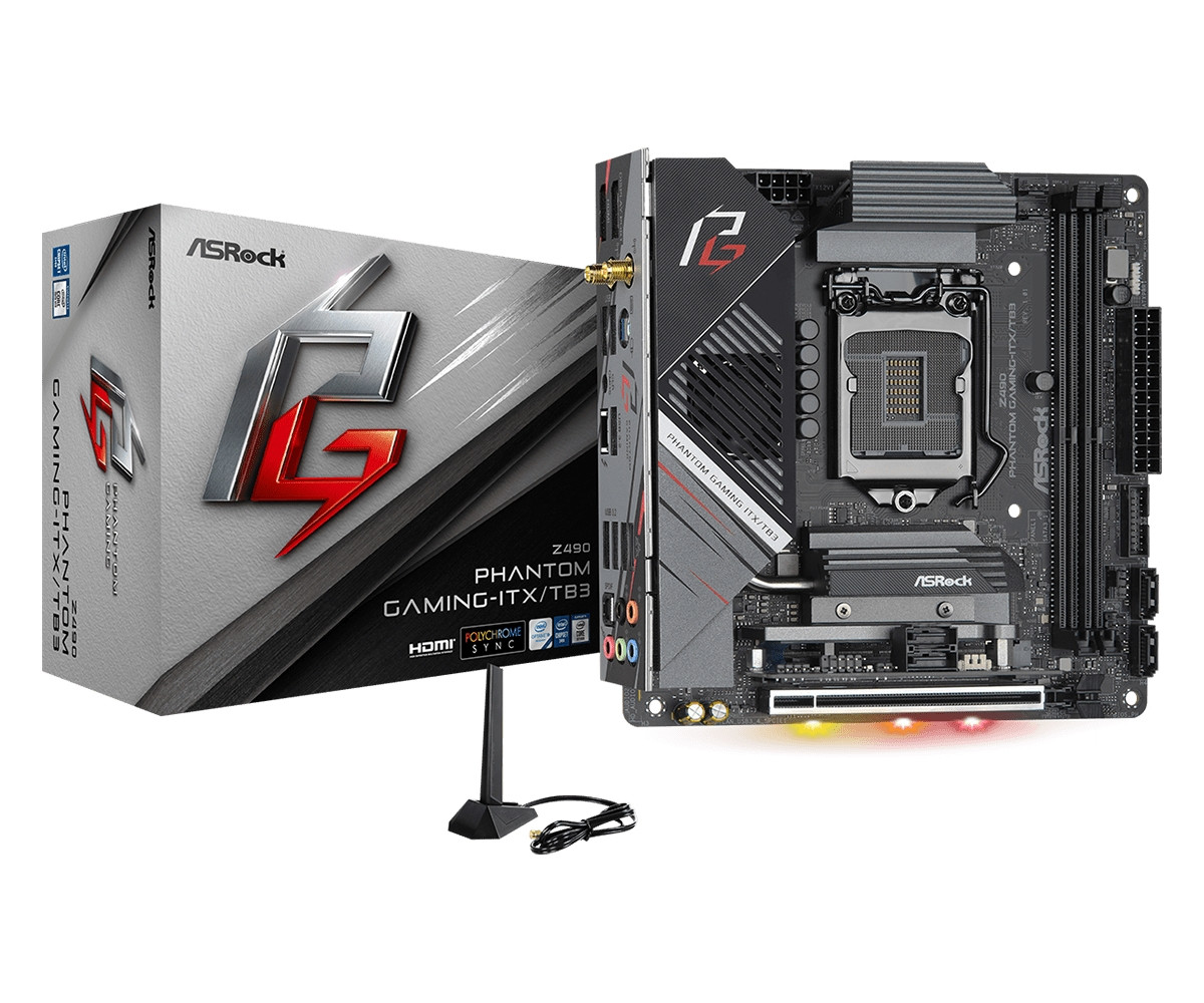

Материнская плата ASRock Z490 PHANTOM GAMING-ITX/TB3 s1200 Z490 2xDDR4 HDMI-DP Wi-Fi!!!BT mITX (JN63Z490_PHANTOM_GAMING-ITX)