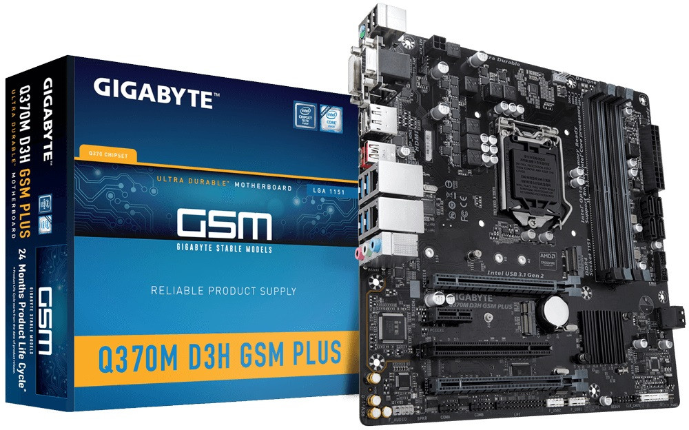

Материнская плата GIGABYTE Q370M_D3H_GSM_PLUS s1151 Q370 4DDR4 HDMI-DVI-DP-VGA M.2 USB3.1 vPro mATX (JN63Q370M_D3H_GSM_PLUS)