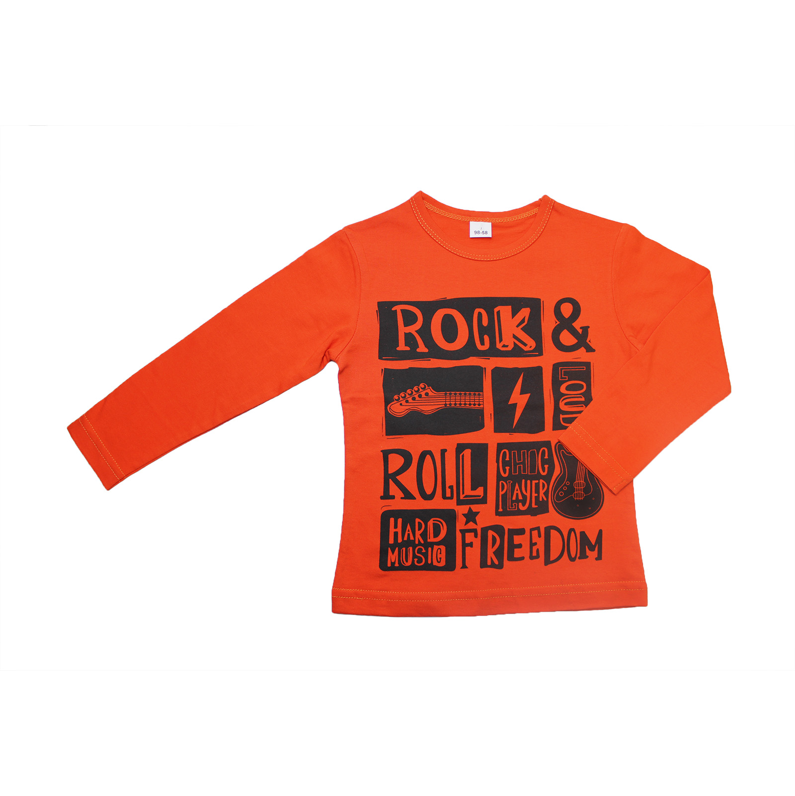 

Футболка для мальчика Danaya (Даная) оранжевая Rock&Roll длинный рукав 116 см (ШЯ19-24/116)
