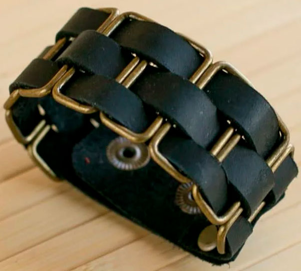 

Браслет Gridasov Leathercraft Basket из натуральной кожи черный (WR-009-BK)