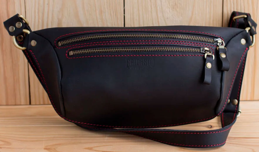 

Сумка-бананка Gridasov Leathercraft Scout поясная из натуральной кожи черная (BG-002-BK)