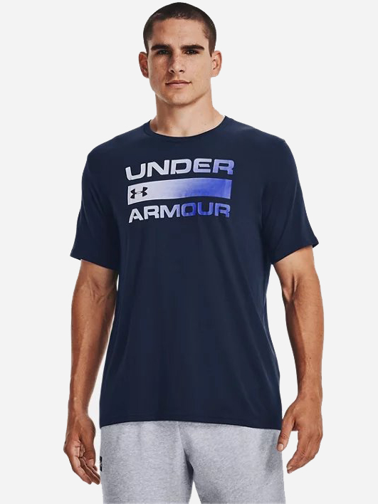 Акція на Футболка чоловіча Under Armour Ua Team ISSue Wordmark SS 1329582-408 M Синя від Rozetka