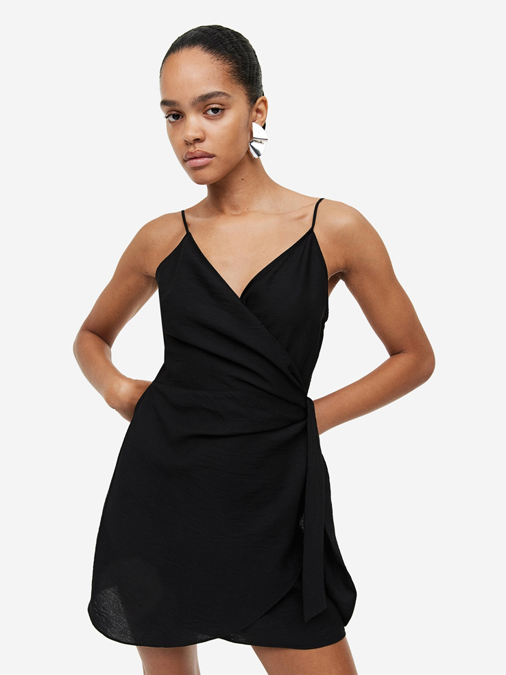 Акція на Сукня коротка жіноча H&M 061177683_black L Чорна від Rozetka