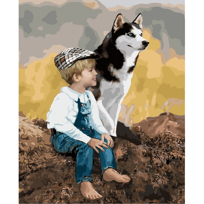 

Картина по номерам."Настоящие друзья" 40*50см KHO4660 163451