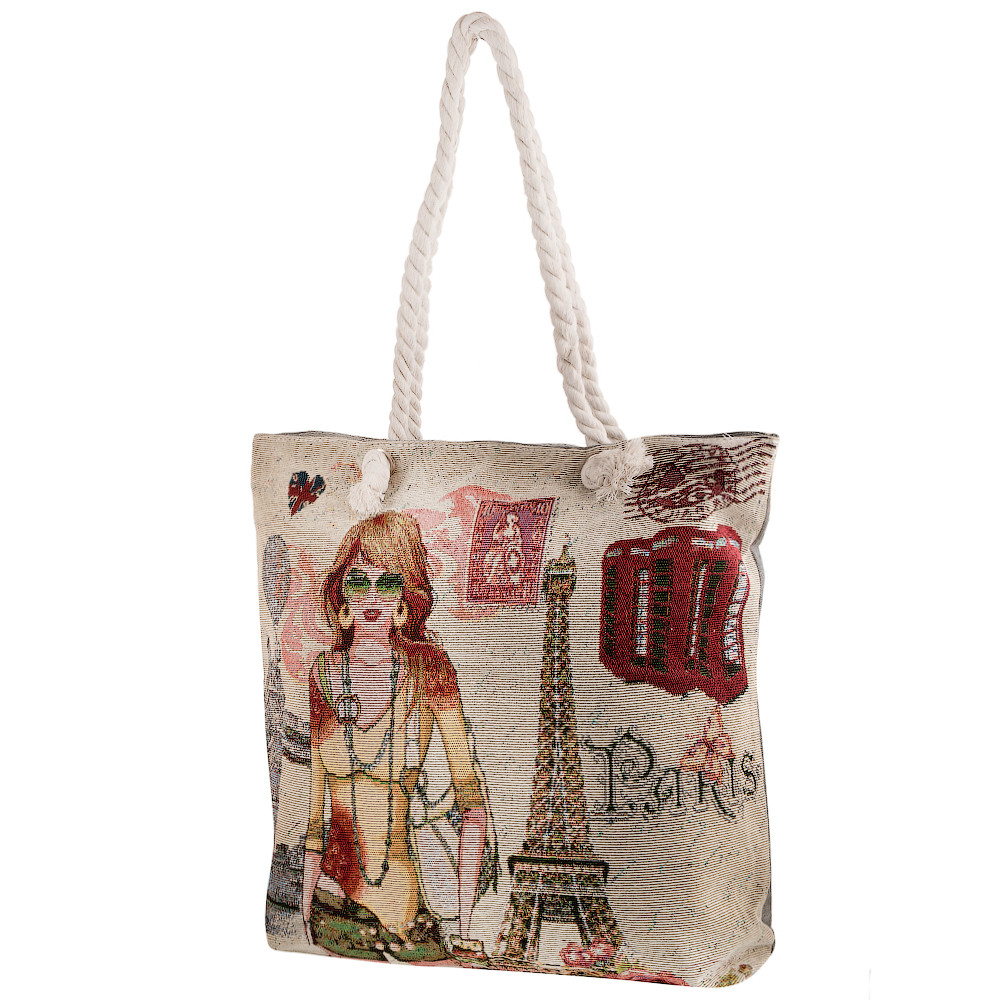 

Женская пляжная тканевая сумка Valiria Fashion 42х38х10 см Разноцветный