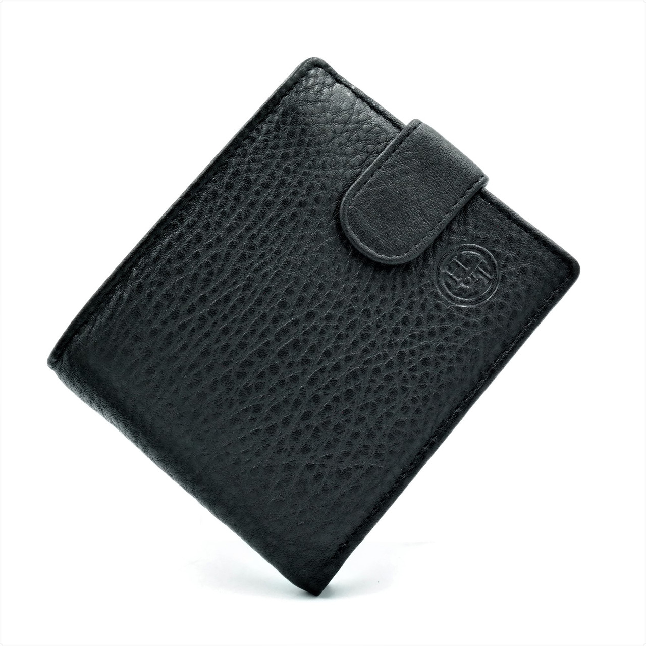 

Кожаный кошелек мужской H.T.Leather 11х9,5х3 см Черный