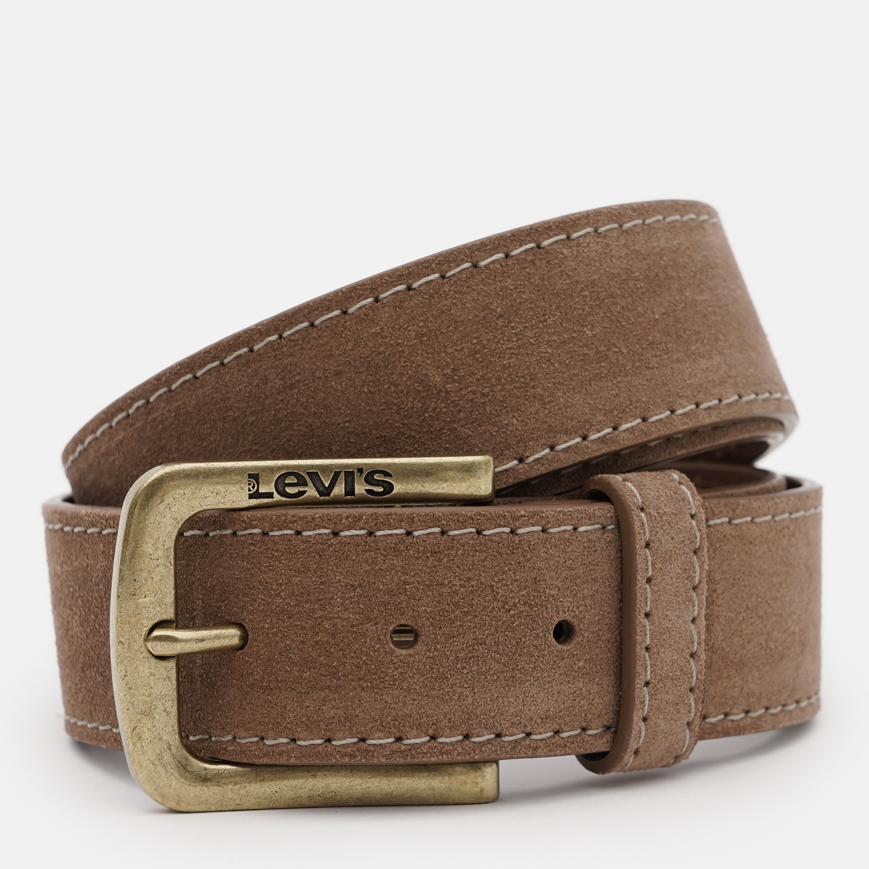 Акція на Ремінь з натуральної шкіри Levi's 235898-103-27 105 см MEDIUM BROWN від Rozetka