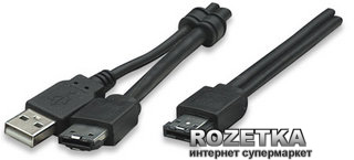 Кабель Manhattan eSATA+USB - Type-A USB и eSATA Male 1 м (325301 ...