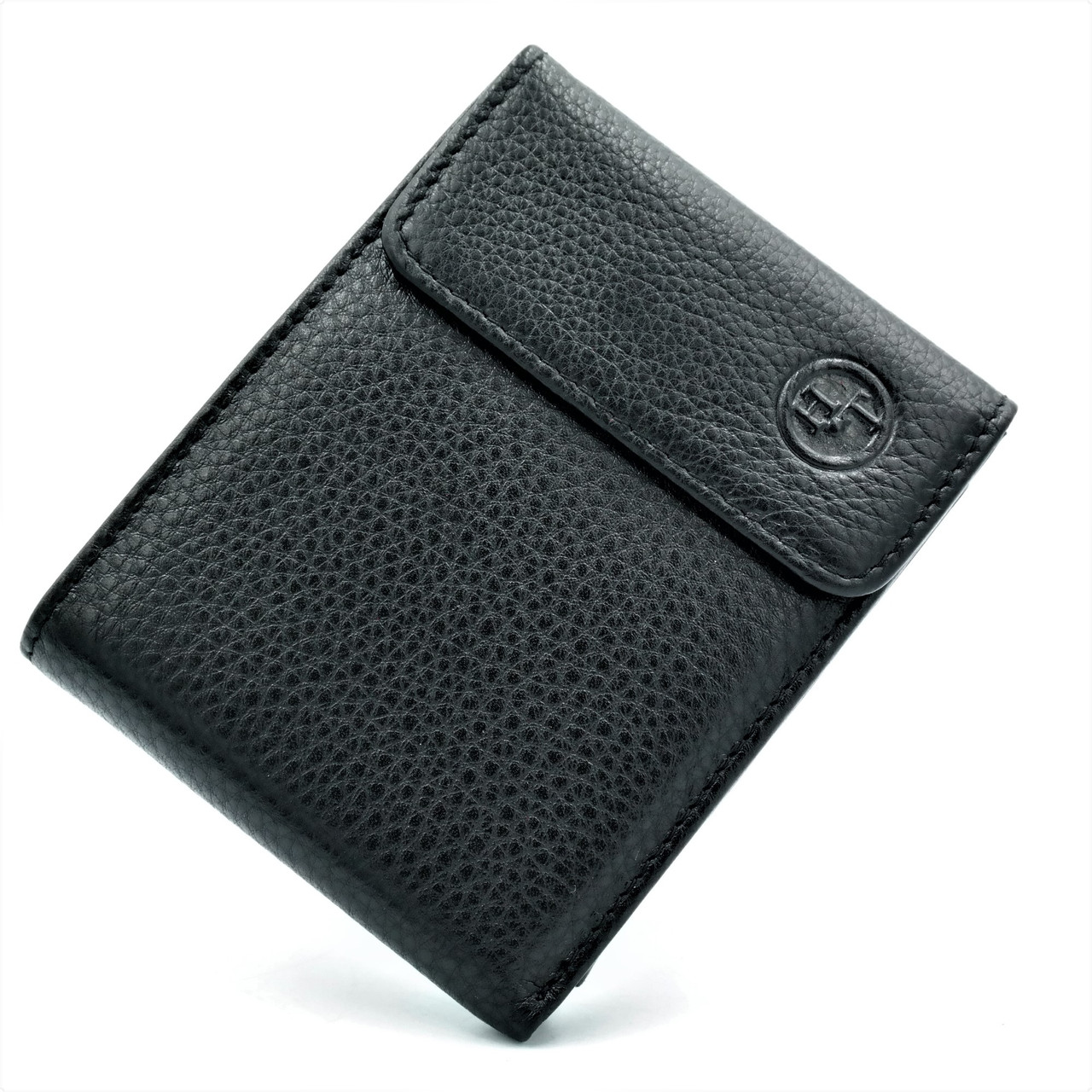 

Кожаный кошелек мужской H.T.Leather 11,5х9х2,5 см Черный