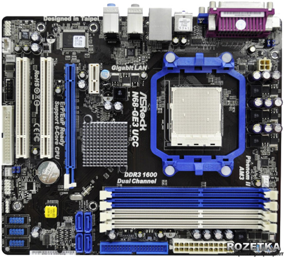 Материнская плата ASRock N68-GE3 UCC (sAM3, GeForce 7025, PCI Ex 16 ...
