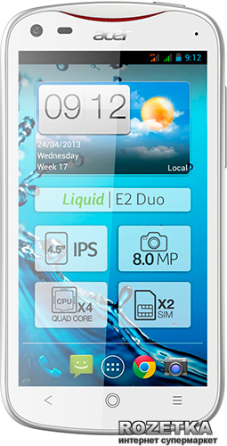 Мобильный телефон Acer Liquid E2 Duo V370 Classic White – фото, отзывы ...