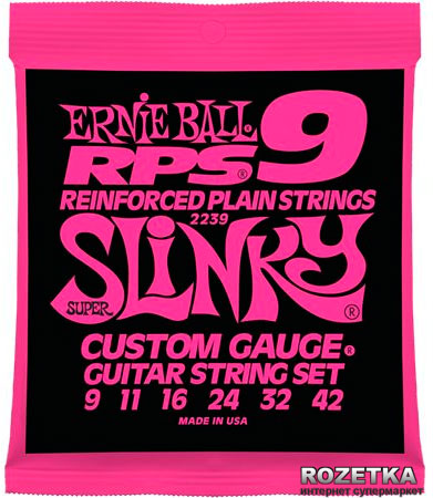 

Ernie Ball RPS Reinforced Plain RPS-9 Super Slinky Nickel Wound (P02239)