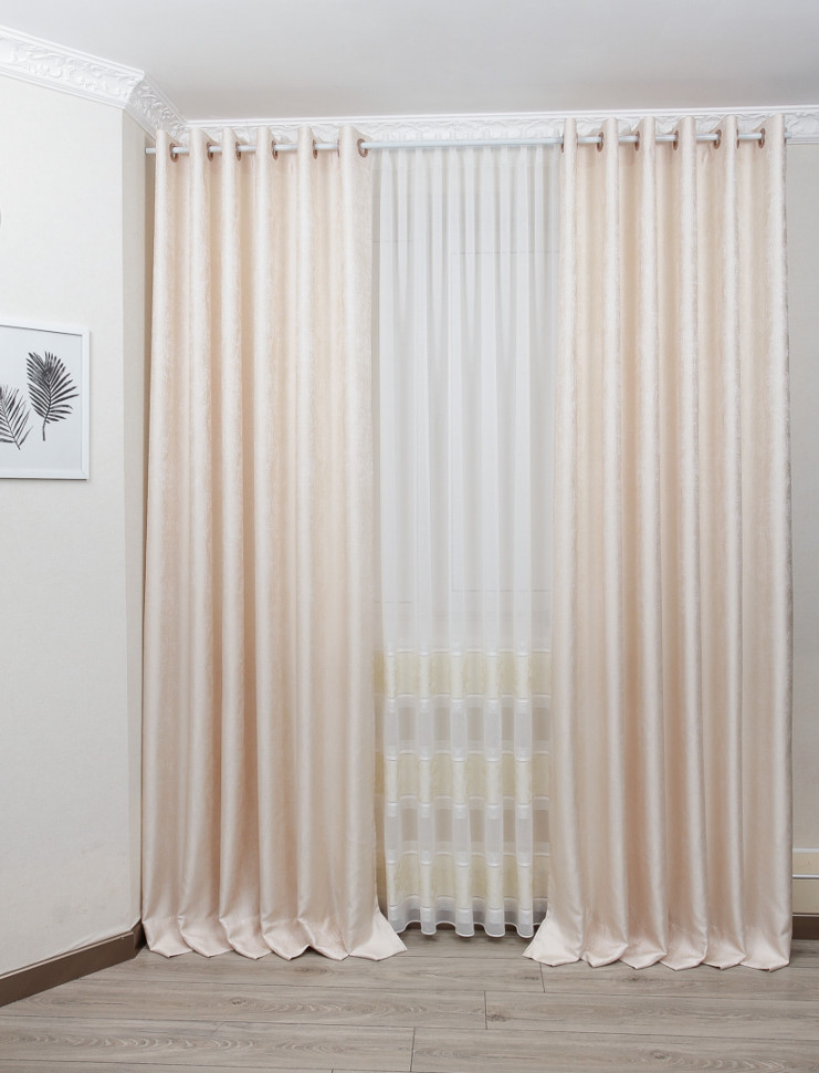 

Шторы жаккард Lanita 260х200см 2шт (FRO-7446) кремовые