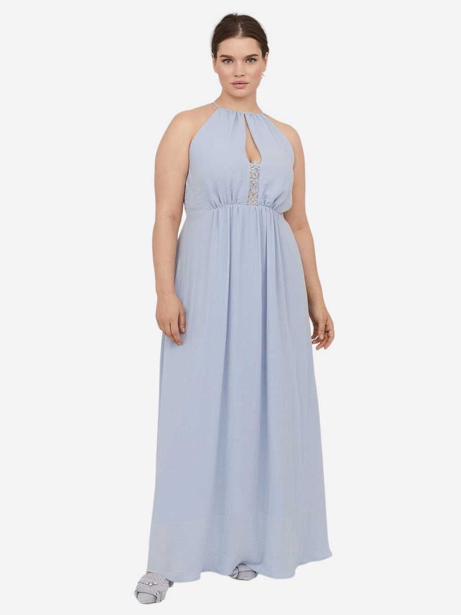 Акція на Сукня довга літня жіноча H&M 0614423_гол_04 48 Блакитна від Rozetka