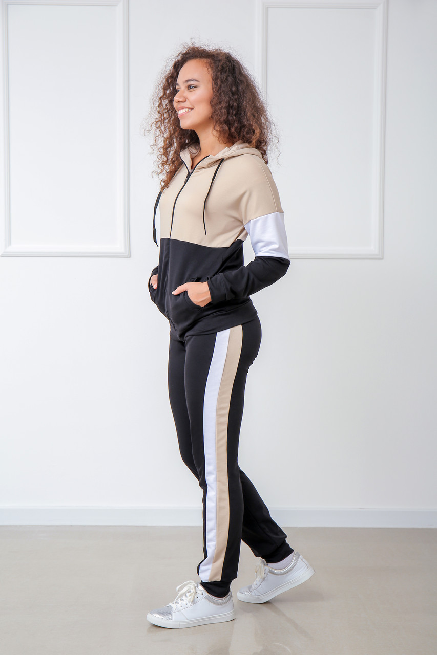 

Спортивный костюм Fashion Girl "Decart" - черный с бежевым, Спортивный костюм Fashion Girl "Decart" 42-44 черный с бежевым