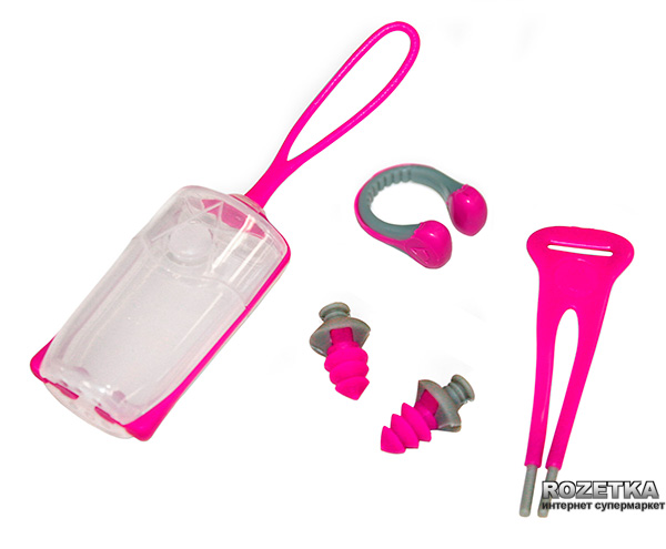 

Зажим для носа Aqua Sphere Silicone Nose Clip + беруши Ear Plugs Pink (202480)