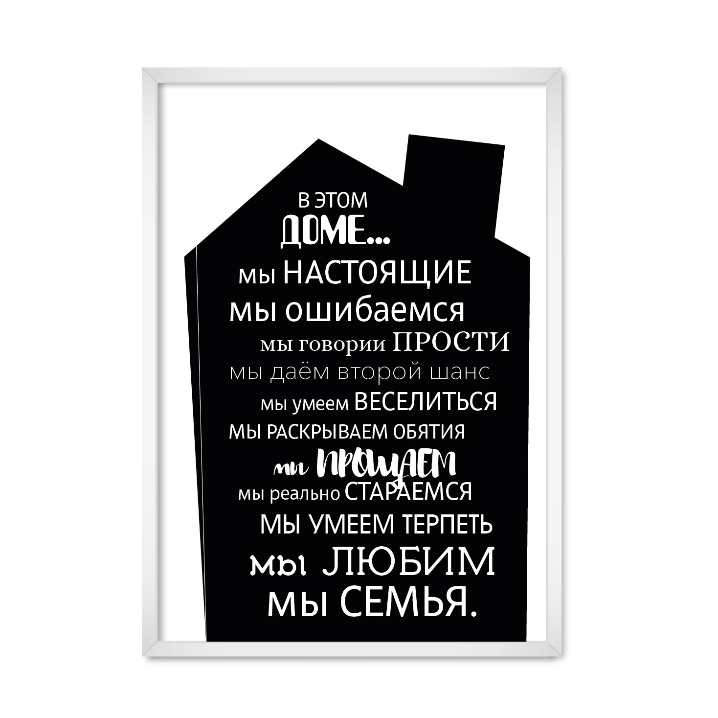 

Постер "Правила дома" без стекла 59.6 x 84 см в белой рамке