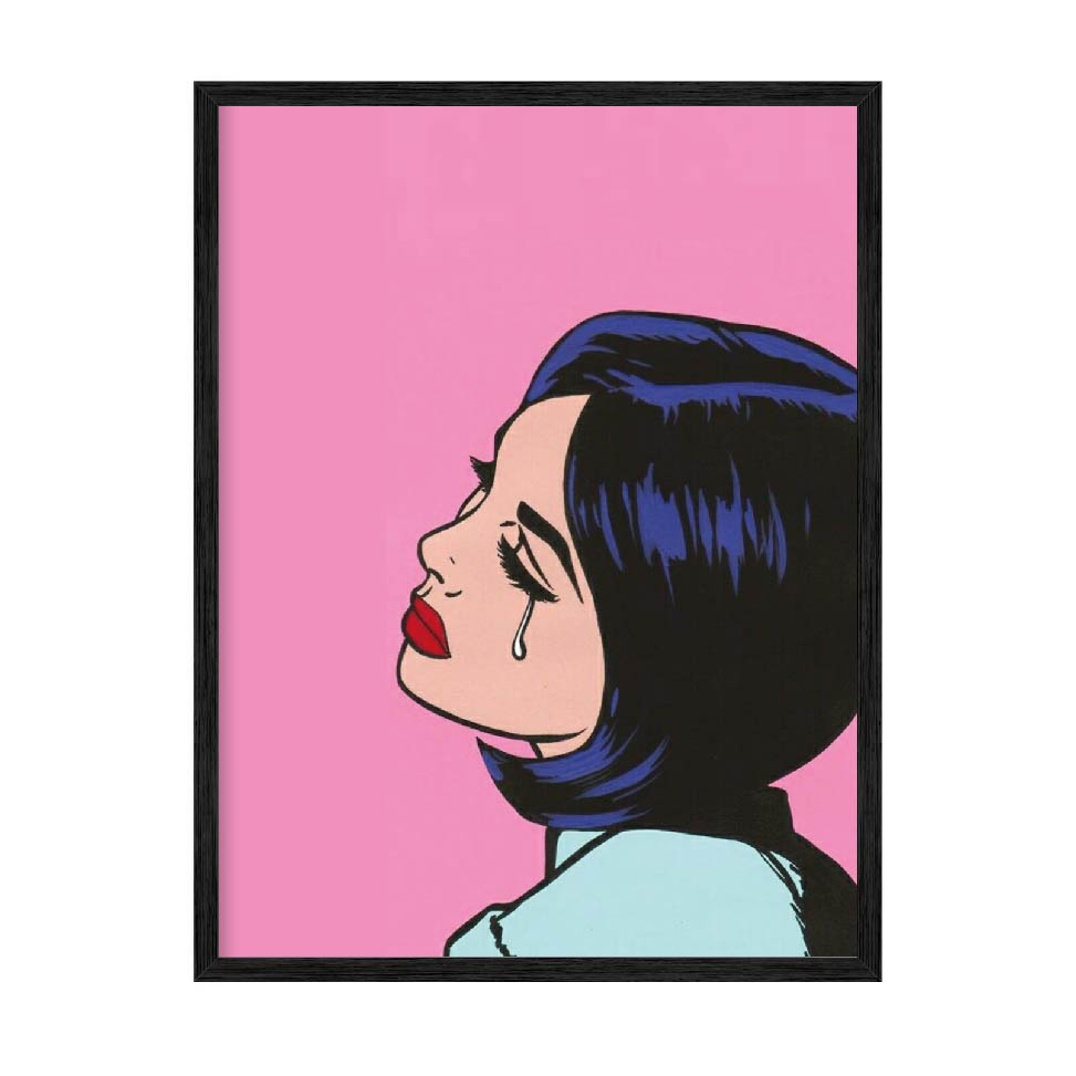 

Постер "Pop art Gilr Cry" с антибликовым стеклом 42 x 59.4 см в чёрной рамке