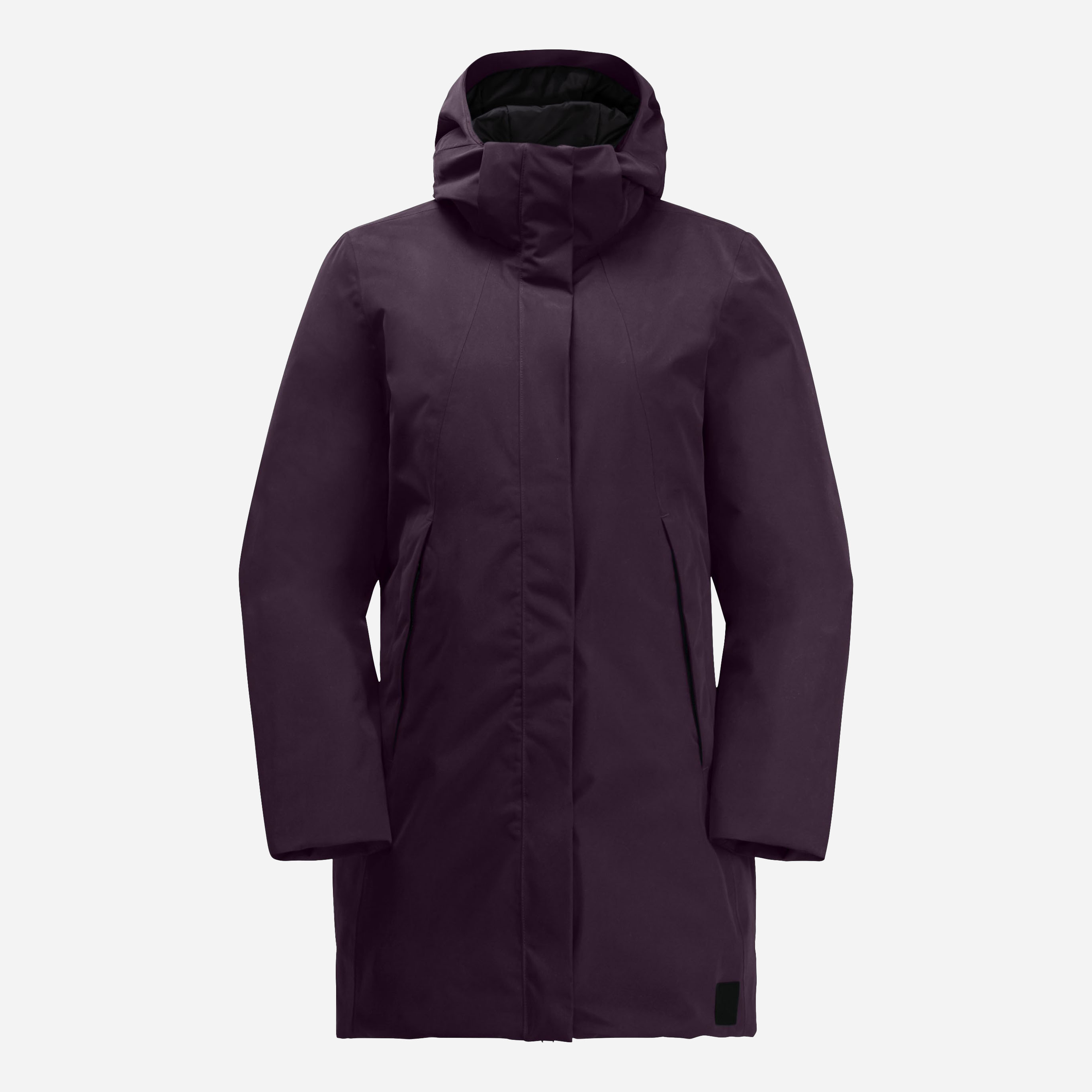 Акція на Куртка демісезонна подовжена з капюшоном жіноча Jack Wolfskin Salier Coat 1116141_I0082 XS Фіолетова від Rozetka