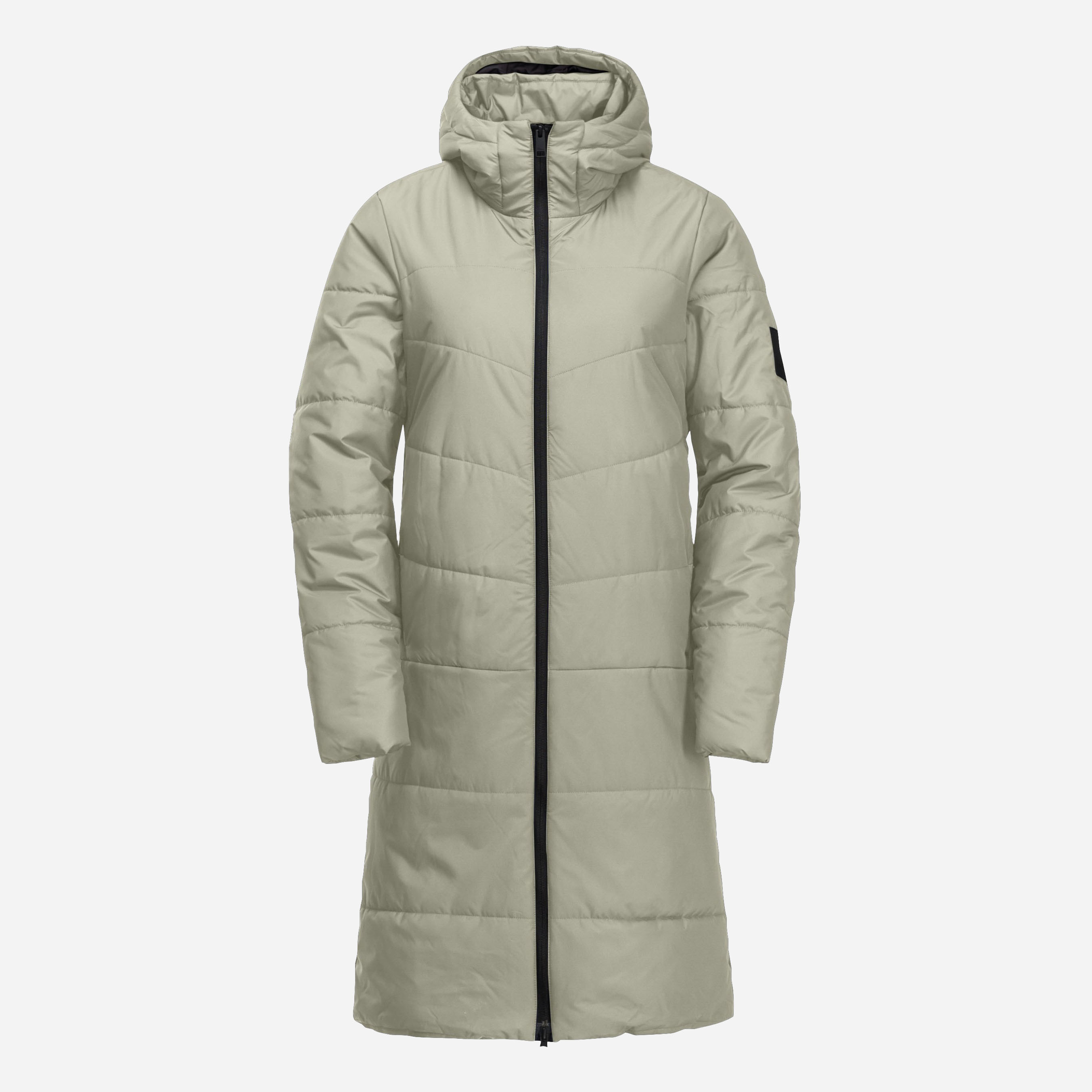 Акція на Куртка демісезонна довга з капюшоном жіноча Jack Wolfskin Deutzer Coat W 1207501_A0029 L Бежева від Rozetka