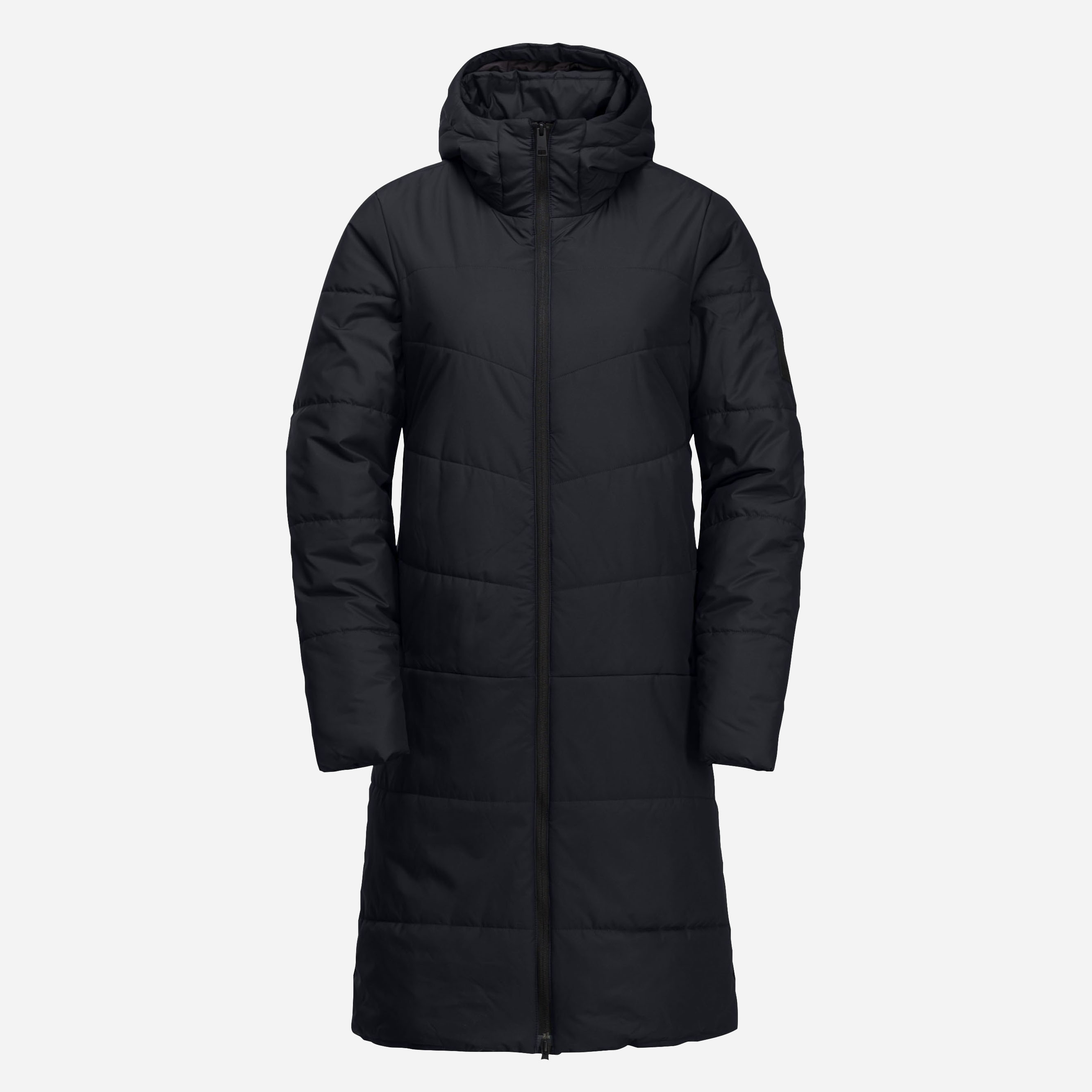 Акція на Куртка демісезонна довга з капюшоном жіноча Jack Wolfskin Deutzer Coat W 1207501_C0413 S Синя від Rozetka