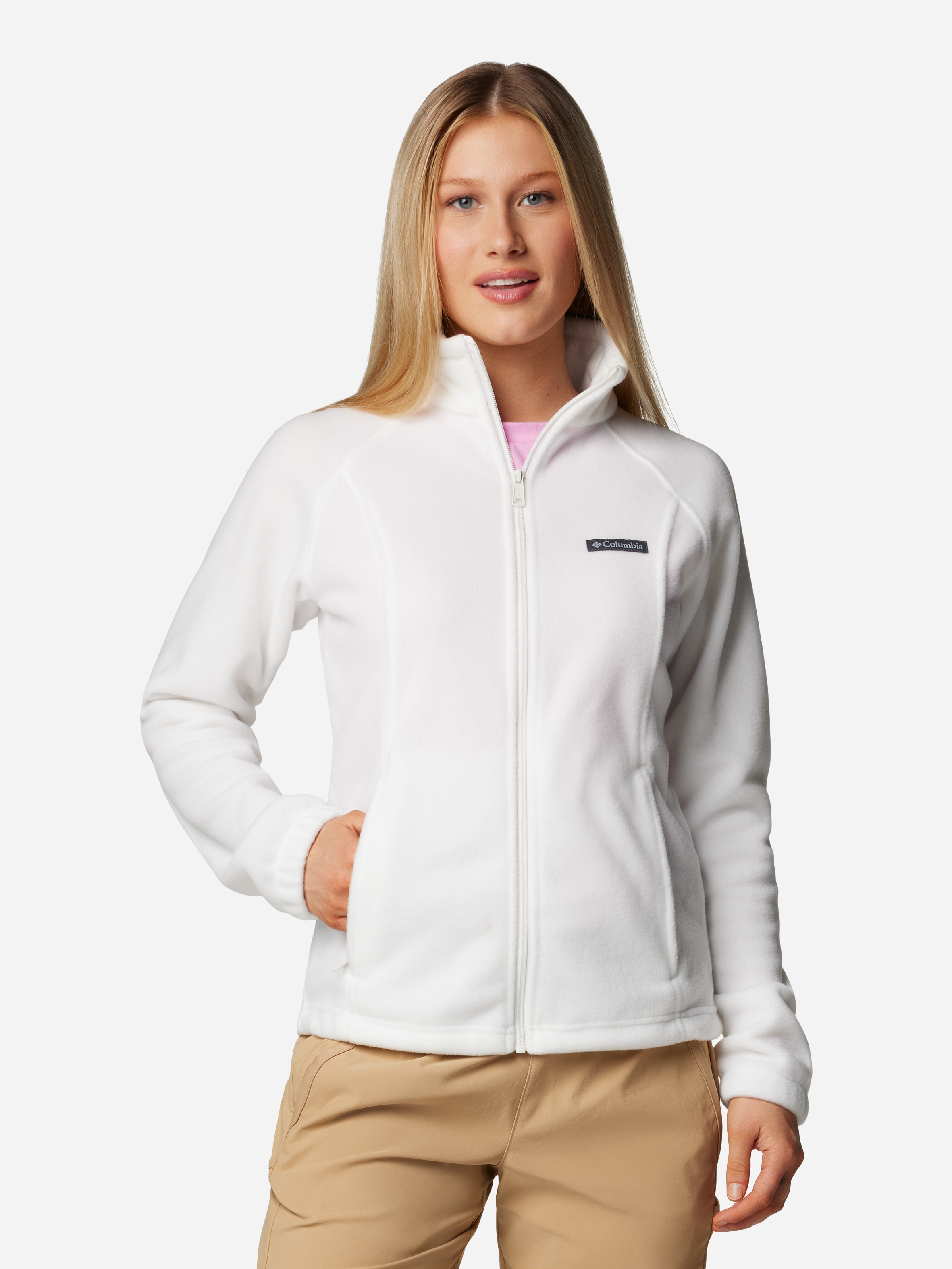 Акція на Толстовка на блискавці без капюшона жіноча Columbia Benton Springs Full Zip 1372111125 XS Біла від Rozetka