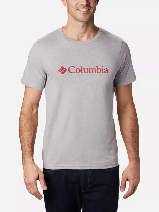 Акція на Футболка бавовняна чоловіча Columbia CSC Basic Logo Short Sleeve 1680053039 S Сіра від Rozetka