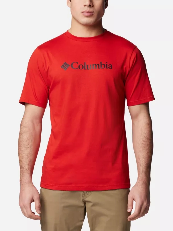 Акція на Футболка бавовняна чоловіча Columbia CSC Basic Logo Short Sleeve 1680053698 XL Червона від Rozetka