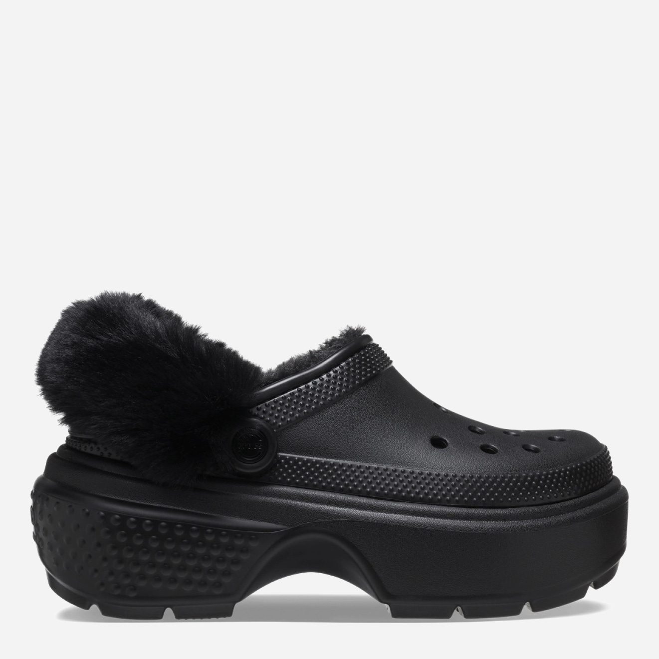 Акція на Жіночі крокси утеплені Crocs Stomp Lined Clog 208546-001 36-37 (M4/W6) 22 см Чорні від Rozetka