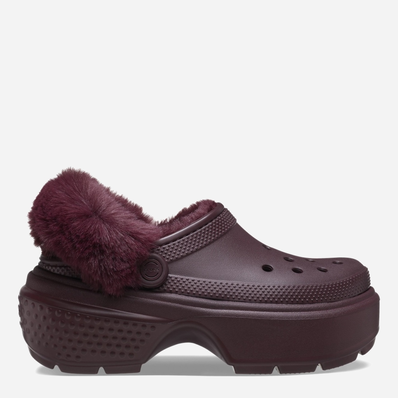 Акція на Жіночі крокси утеплені Crocs Stomp Lined Clog 208546-6WD 39-40 (M7/W9) 25 см Бордові від Rozetka