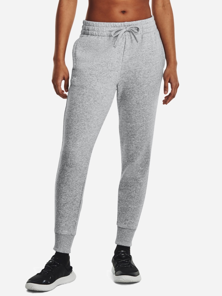 Акція на Спортивні штани утеплені жіночі Under Armour Ua Rival Fleece Jogger 1379438-012 2XL Сірі від Rozetka