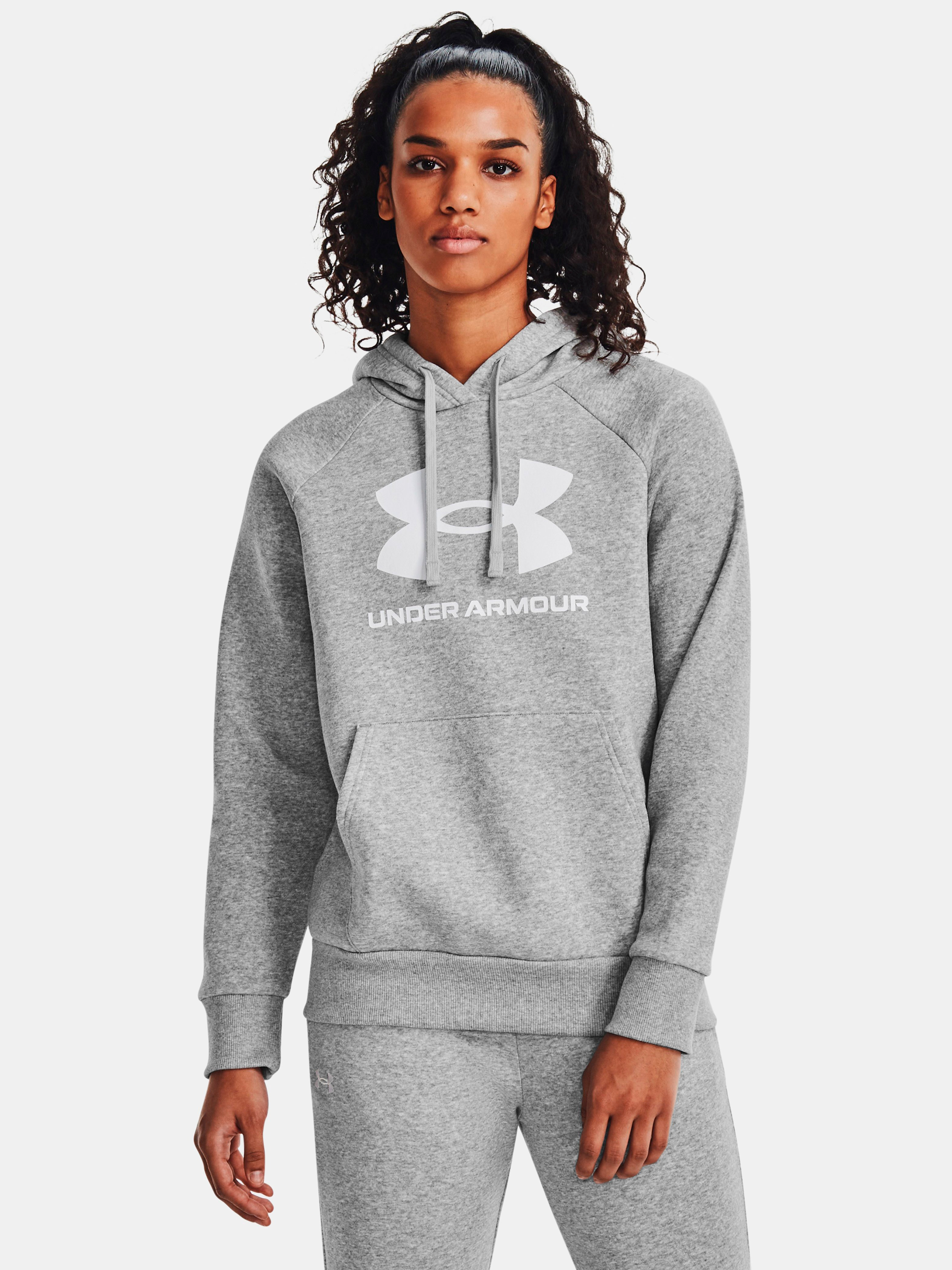 Акція на Худі тепле жіноче Under Armour Ua Rival Fleece Big Logo Hdy 1379501-012 L Сіре від Rozetka