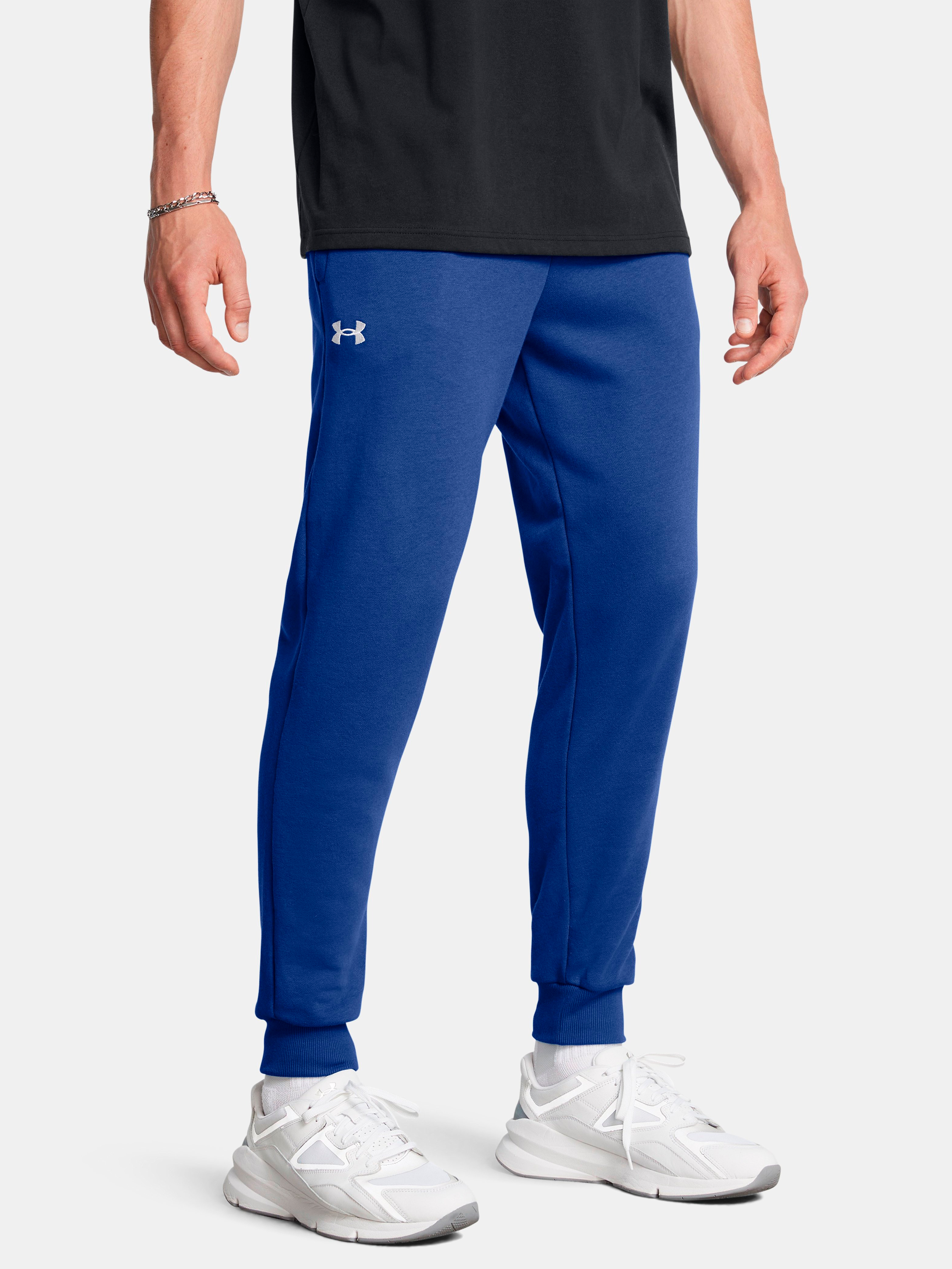 Акція на Спортивні штани утеплені чоловічі Under Armour Ua Rival Fleece Joggers 1379774-432 XL Сині від Rozetka