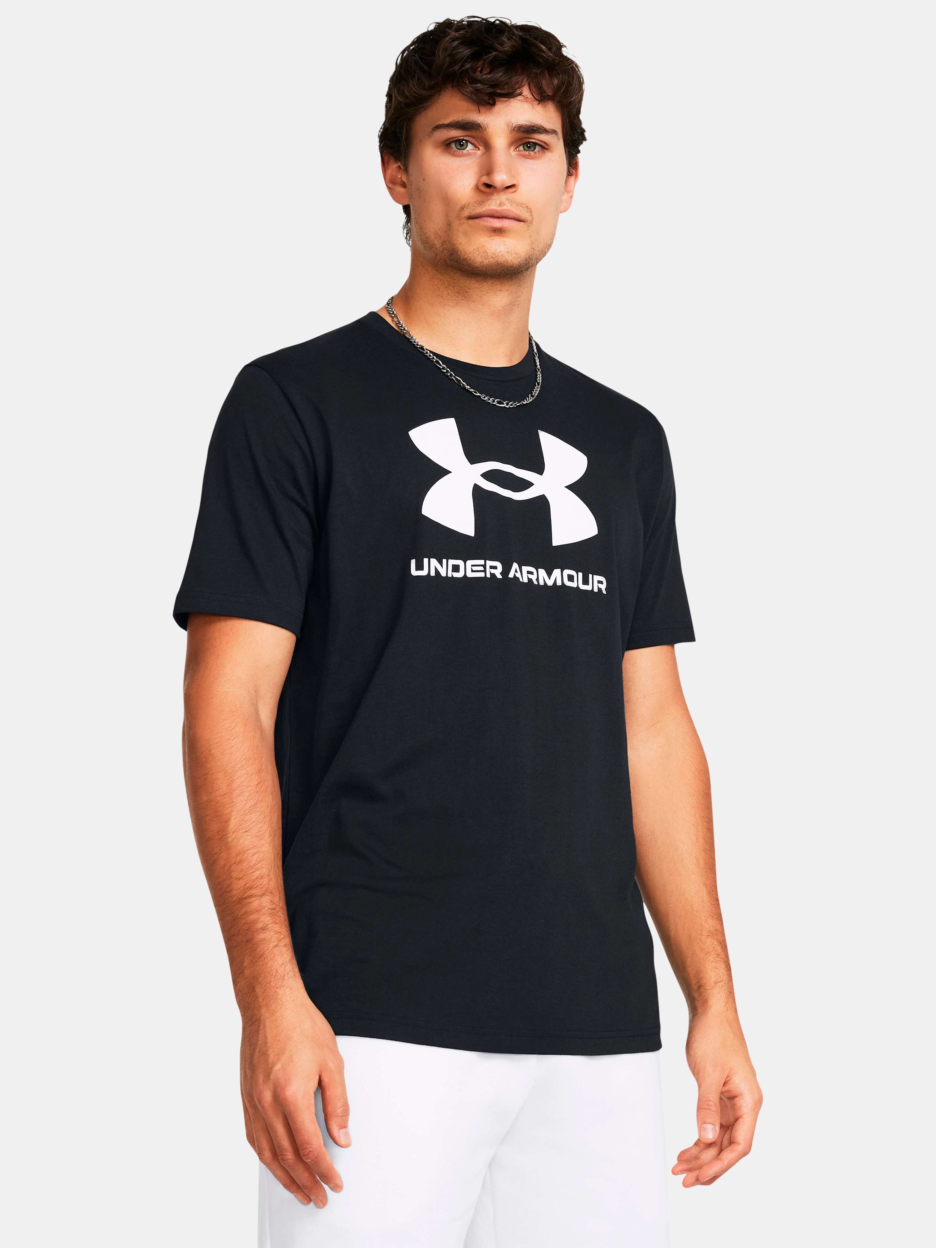 Акція на Футболка чоловіча Under Armour Ua Sportstyle Logo Update Ss 1382911-001 M Чорна від Rozetka